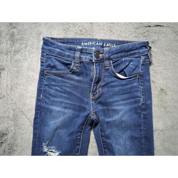 American Eagle Next Level Stretch Jegging Jeans Women's Size 2 Regular Dark Wash - Picture 3 of 14